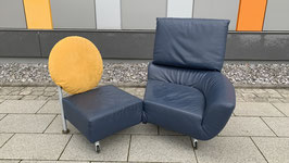 CASSINA Design Sofa - Sitzmöbel Leder blaugrau/gelb