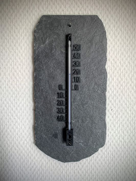 Thermometer auf Schieferplatte, Kunststoff, 16 cm, schwarz - 6