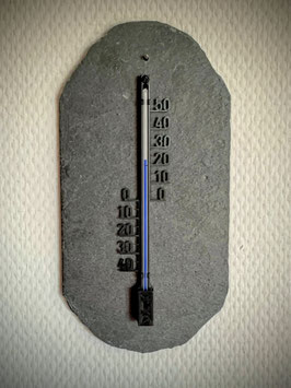 Thermometer auf Schieferplatte, Kunststoff, 16 cm, schwarz - 3