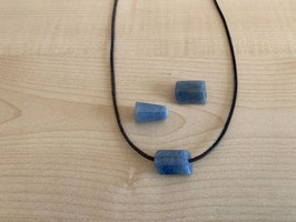 Set mit 3 Blauquarz-Anhängern und 1 Lederband schwarz- Set 2