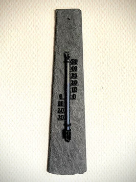 Thermometer auf Schieferplatte, Metall, 16 cm, schwarz - 3