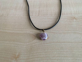 Amethyst-Herz-Anhänger 1,5 x 1,5 x 0,4 cm, mit Öse - Typ 10 -