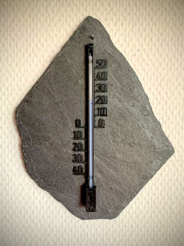 Thermometer auf Schieferplatte, Kunststoff, 16 cm, schwarz - 5