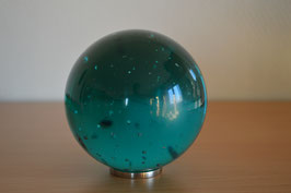 Glaskugel 9 cm, türkis, kalibriert, mit Luftblasen