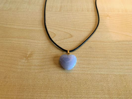 Chalcedon blau-Herz-Anhänger 2 x 2 x 0,6 cm, mit Öse - Typ 11 -