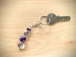 Amethyst-Herz-Schlüsselanhänger