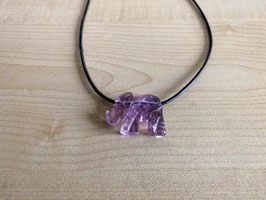 Amethyst-Elefant-Anhänger, gebohrt