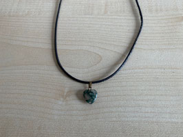 Moosachat-Herz-Anhänger 1 x 1 x 0,4 cm, mit Öse - Typ 9 -