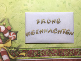 Wachsbuchstaben /-zahlen gold matt Schriftzug *Frohe Weihnachten*