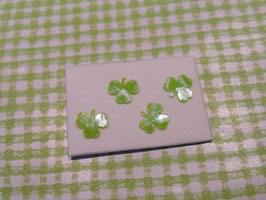 Wachsmotiv mini Kleeblätter grün marmoriert 4 Stk.