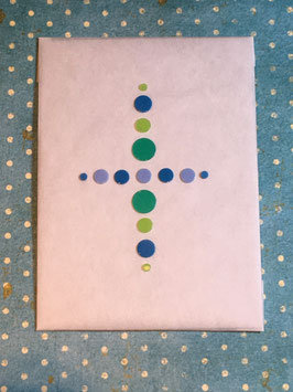 Kreuz aus Kreisen in den Farben hellgrün-türkis-mint-hellblau