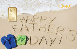 Happy Father Day mit einem Goldbarren ab 0,5 g - Strand - M3G1
