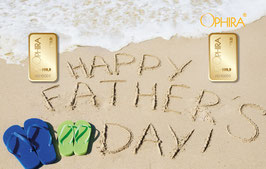 Happy Father Day mit zwei Goldbarren ab 0,5 g - Strand - M3G2