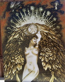 Millennium Angel Hand Painted Giclee Print on Paper