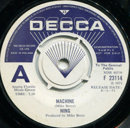 Ning - Machine / More Ning - UK Decca F 23114