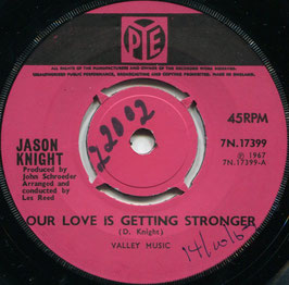 Jason Knight - Our Love Is Getting Stronger / Standing In My Shoes - UK Pye 7N.17399