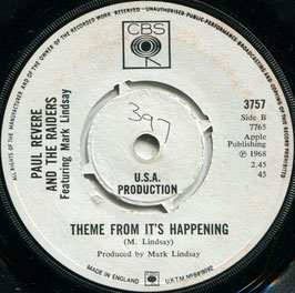 Paul Revere And The Raiders‎– Cinderella Sunshine / Theme From It's Happening - UK CBS 3757