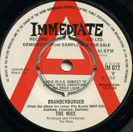 Nice (The) ‎- Brandenburger / Happy Freuds - UK  Immediate IM 072