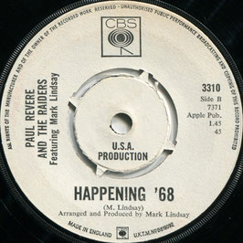 Paul Revere and The Raiders - Too Much Talk / Happening '68 - UK CBS 3310