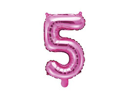 Folienballon Zahl "5" pink