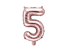 Folienballon Zahl "5" roségold