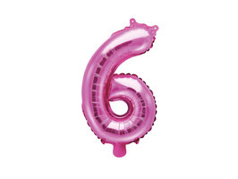 Folienballon Zahl "6" pink