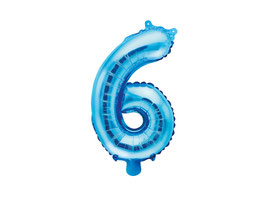 Folienballon Zahl "6" blau