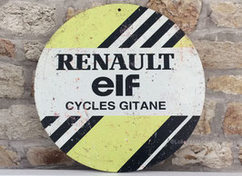 Plaque Bois repro tôle vintage RENAULT ELF Cycles GITANE