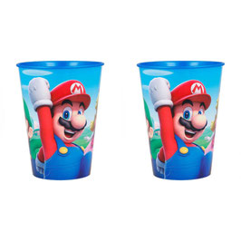 Lot de 2 Verres / Gobelets PVC Super Mario