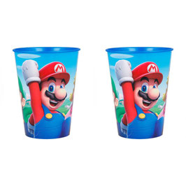 Lot de 2 Verres / Gobelets PVC Super Mario