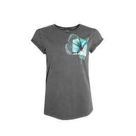 Fädd T-Shirt Butterfliege BT steinwasch grau