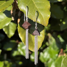 boucles d'oreilles Brut de chutes (noyer)