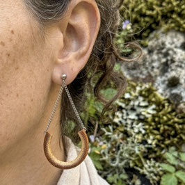 boucles d'oreilles bambou Chaîné