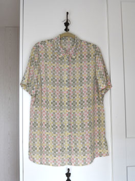 Bluse weiß-grün-gelb-rose