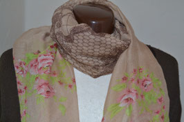 Schal beige-rosa