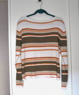 Pullover weiß-beige-orange