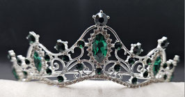 Diadem Silber grün geschwungen