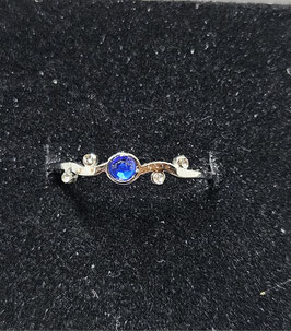 Edelstahlring silber/blau