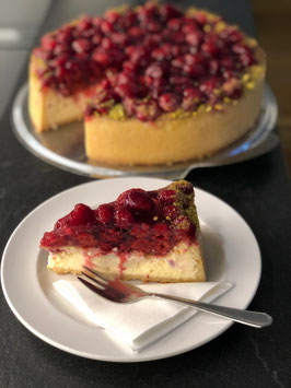 Ricottakuchen mit Himbeeren