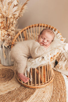 BOHO cushion with macrame band cream