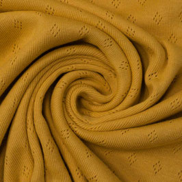 Knitted cotton jersey mustard yellow