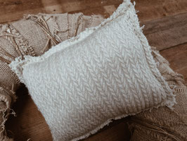 Cushion KNIT Fringe Fishnet beige