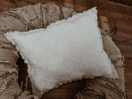 Cushion MUSLIN Dots and lace cream