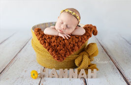 Hand-knitted beadwork blanket for newborn/baby photography