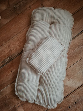 Matratze und Kissen für Moseskorb beige