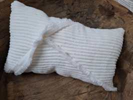 Cushion white velvet fringes