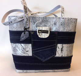 Jeans-Shopper hellgrau/dunkle Jeans