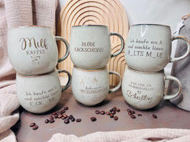 Gravierter Kaffeebecher mit Spruch