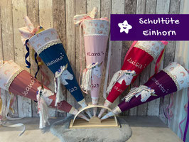 Schultüte mit Namen Einhorn Regenbogen Einhornschultüte