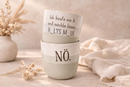Gravierte Kaffeetasse mit Spruch